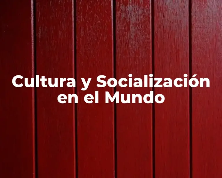 Cultura y Socialización en el Mundo