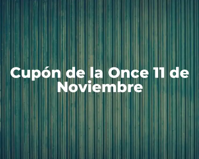 Cupón de la Once 11 de Noviembre