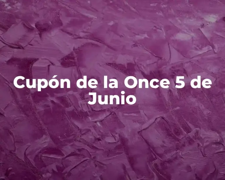 Cupón de la Once 5 de Junio