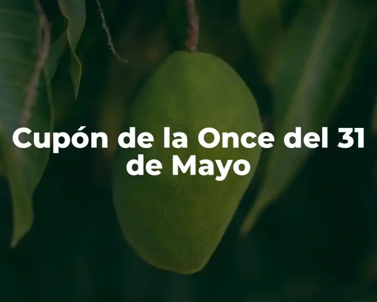 Cupón de la Once del 31 de Mayo