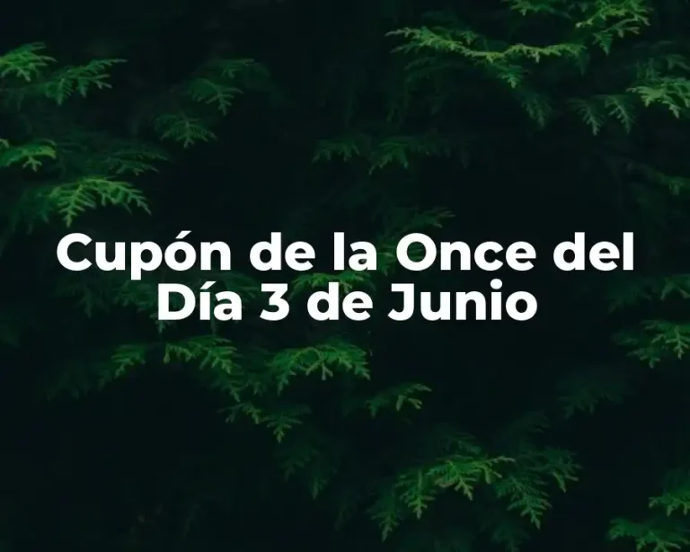 Cupón de la Once del Día 3 de Junio