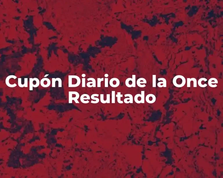 Cupón Diario de la Once Resultado