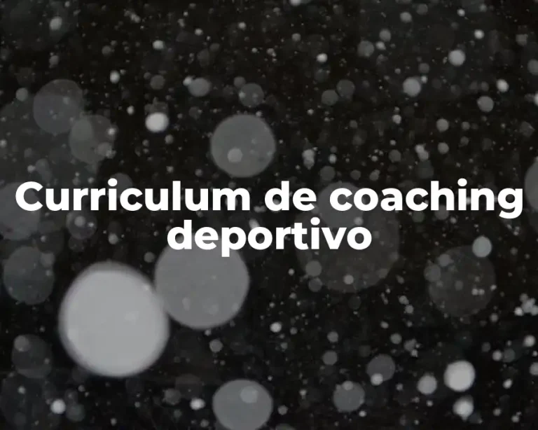 Curriculum de coaching deportivo