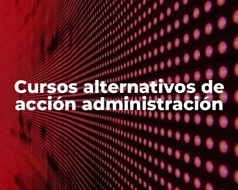 Cursos alternativos de acción administración