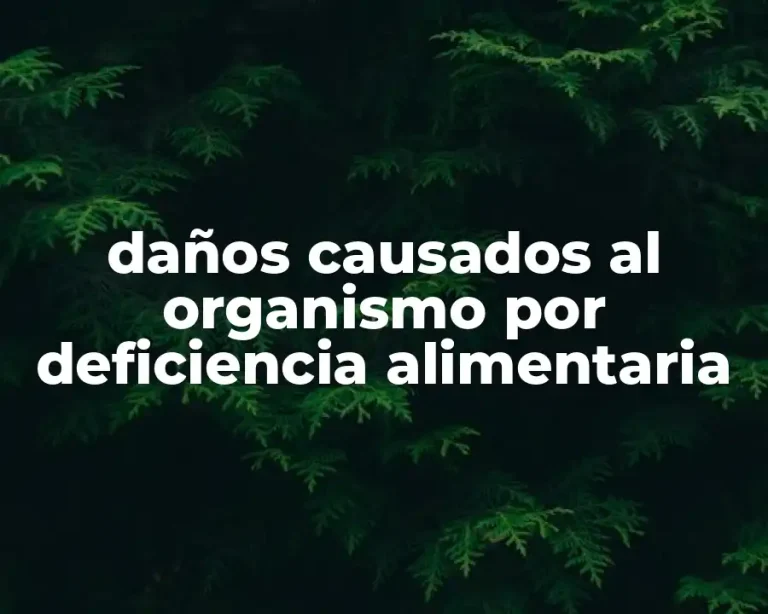 daños causados al organismo por deficiencia alimentaria