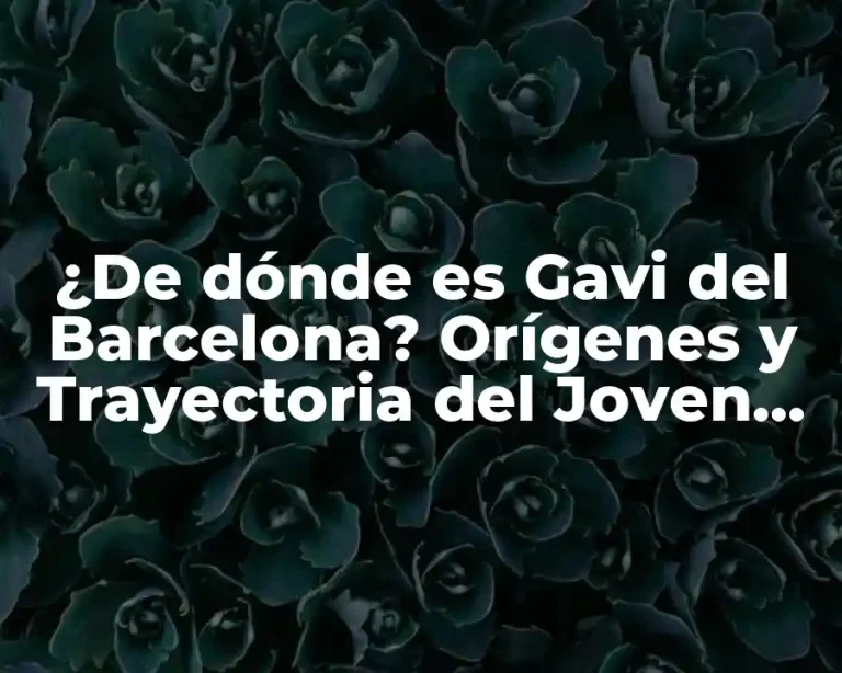 ¿De dónde es Gavi del Barcelona? Orígenes y Trayectoria del Joven Mediocampista