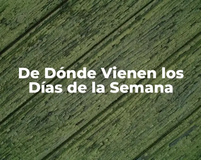 De Dónde Vienen los Días de la Semana