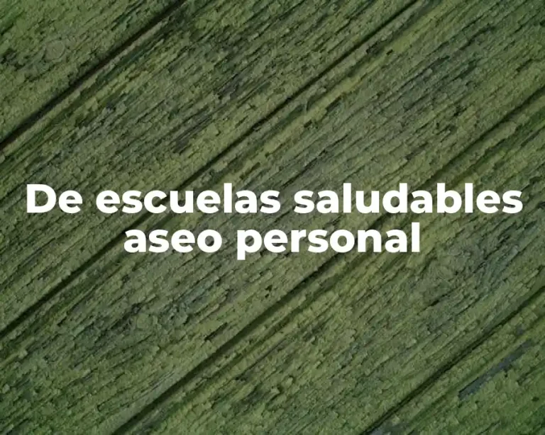 De escuelas saludables aseo personal