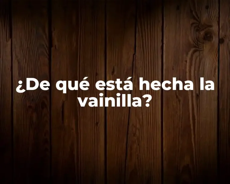 ¿De qué está hecha la vainilla?