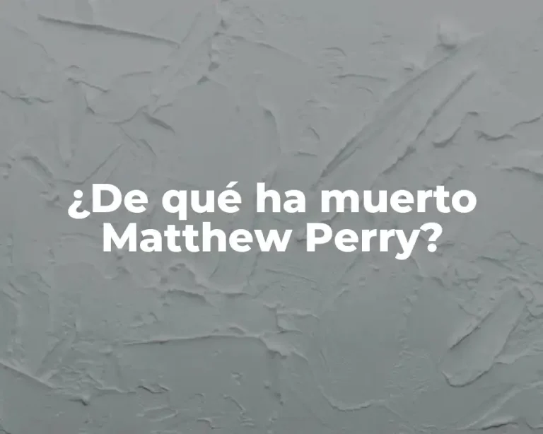 ¿De qué ha muerto Matthew Perry?