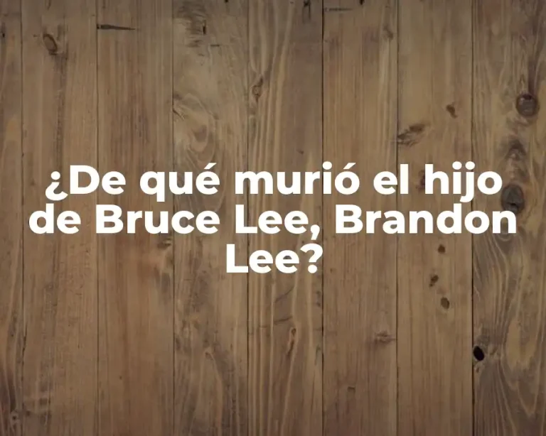 ¿De qué murió el hijo de Bruce Lee, Brandon Lee?