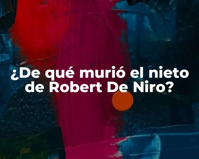 ¿De qué murió el nieto de Robert De Niro?