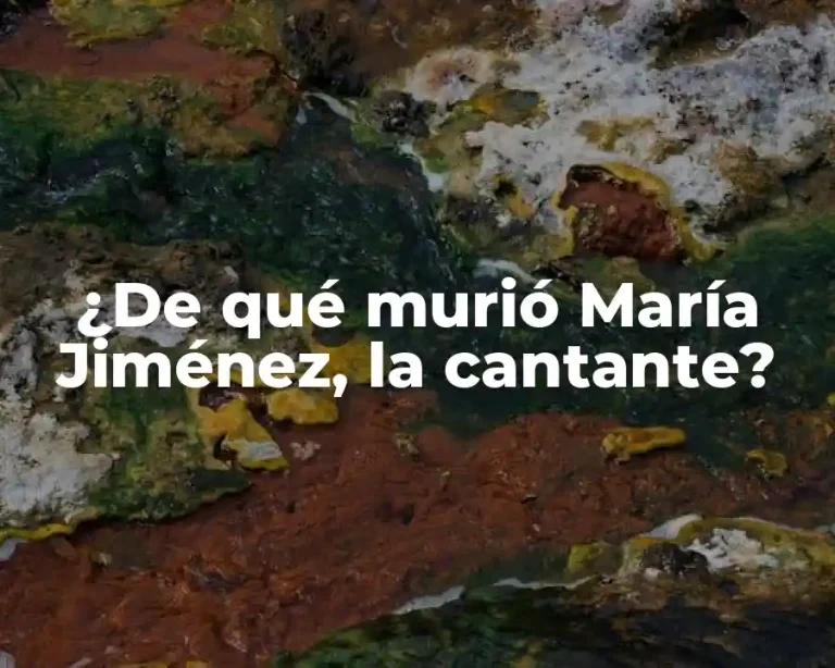 ¿De qué murió María Jiménez, la cantante?