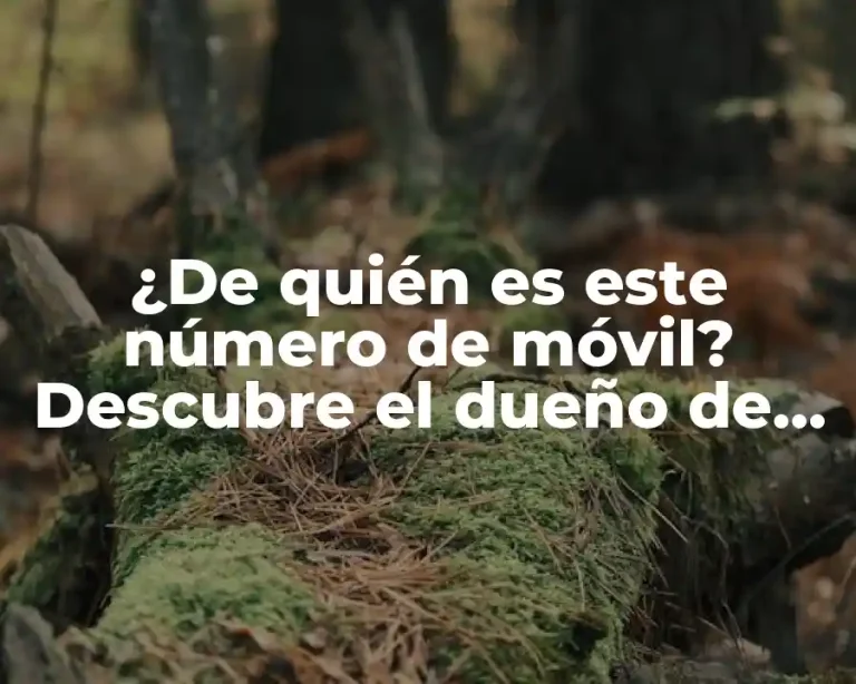 ¿De quién es este número de móvil? Descubre el dueño de un número desconocido