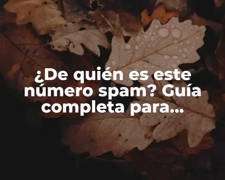 ¿De quién es este número spam? Guía completa para identificar y bloquear llamadas no deseadas