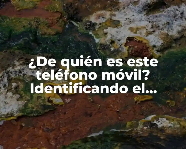 ¿De quién es este teléfono móvil? Identificando el propietario de un número de teléfono