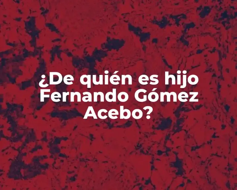 ¿De quién es hijo Fernando Gómez Acebo?