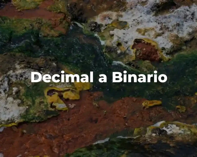 Decimal a Binario