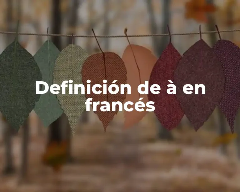 Definición de à en francés