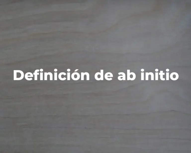 Definición de ab initio