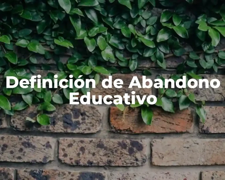 Definición de Abandono Educativo