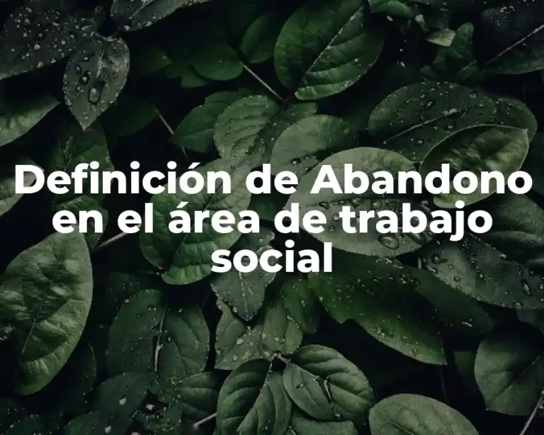 Definición de Abandono en el área de trabajo social