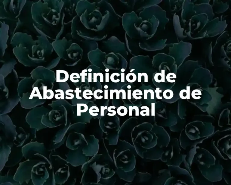 Definición de Abastecimiento de Personal
