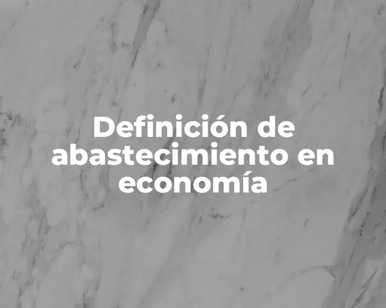 Definición de abastecimiento en economía