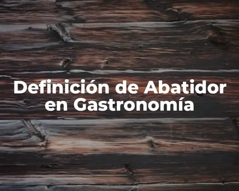 Definición de Abatidor en Gastronomía