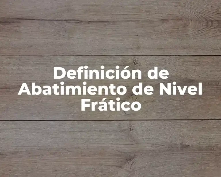 Definición de Abatimiento de Nivel Frático