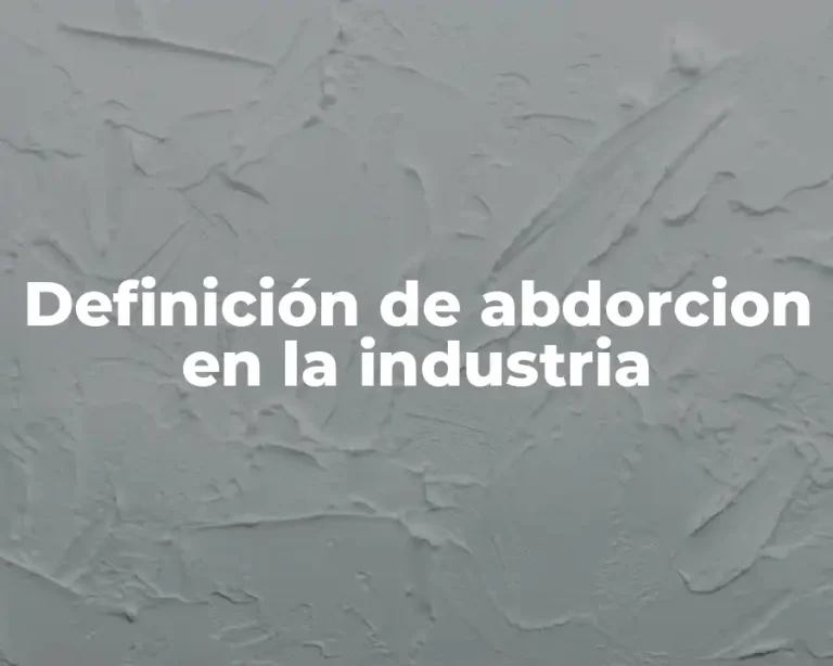 Definición de abdorcion en la industria