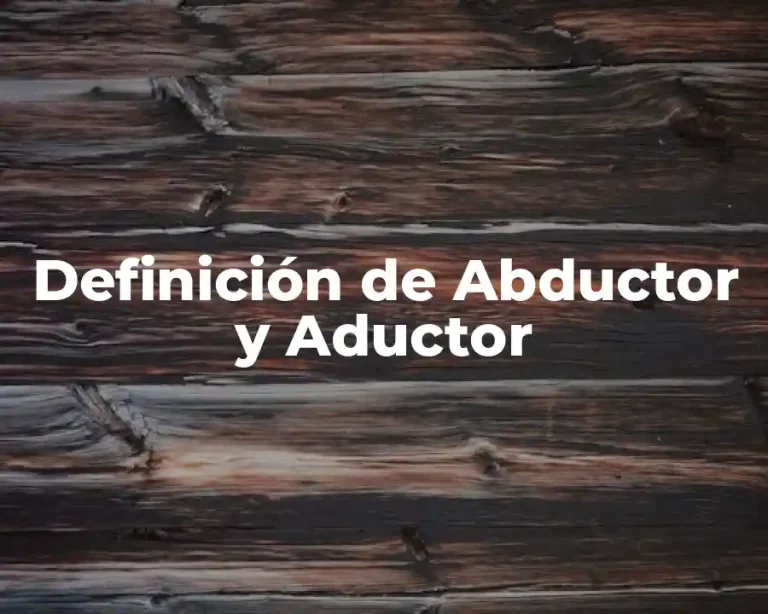 Definición de Abductor y Aductor
