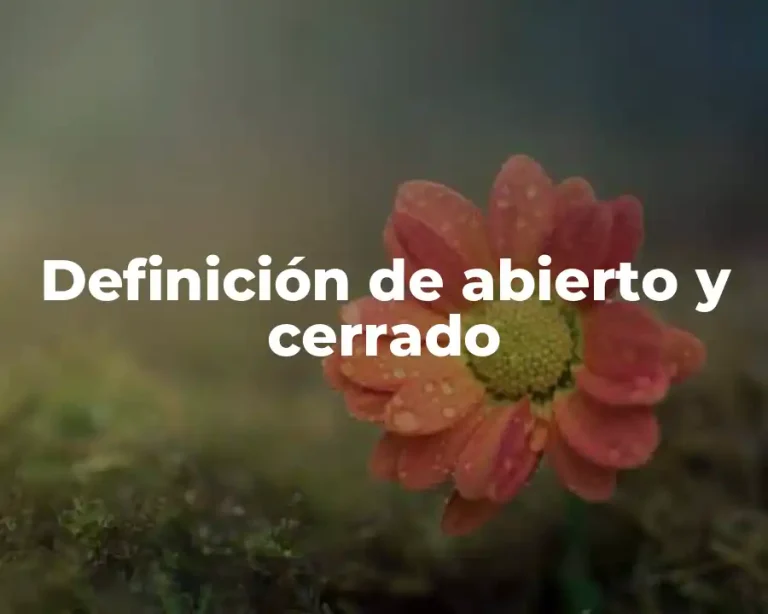 Definición de abierto y cerrado