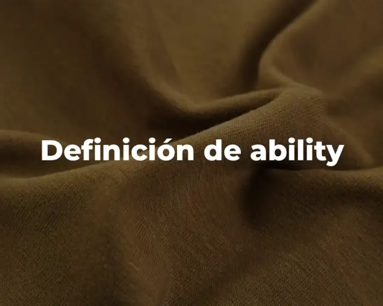 Definición de ability