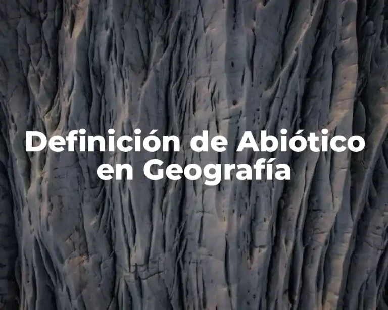 Definición de Abiótico en Geografía