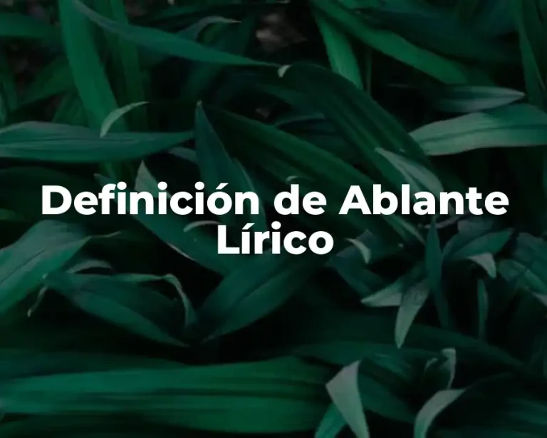 Definición de Ablante Lírico