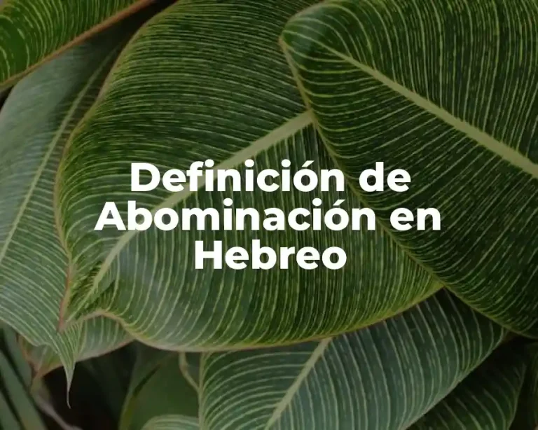 Definición de Abominación en Hebreo