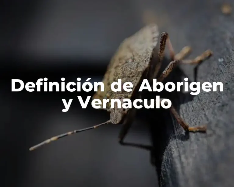 Definición de Aborigen y Vernaculo