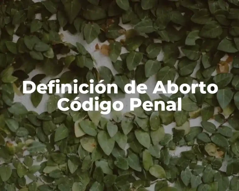 Definición de Aborto Código Penal