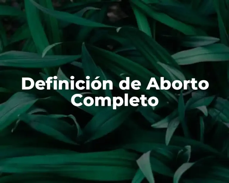 Definición de Aborto Completo