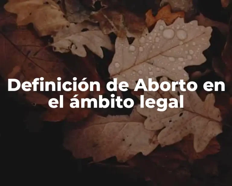 Definición de Aborto en el ámbito legal