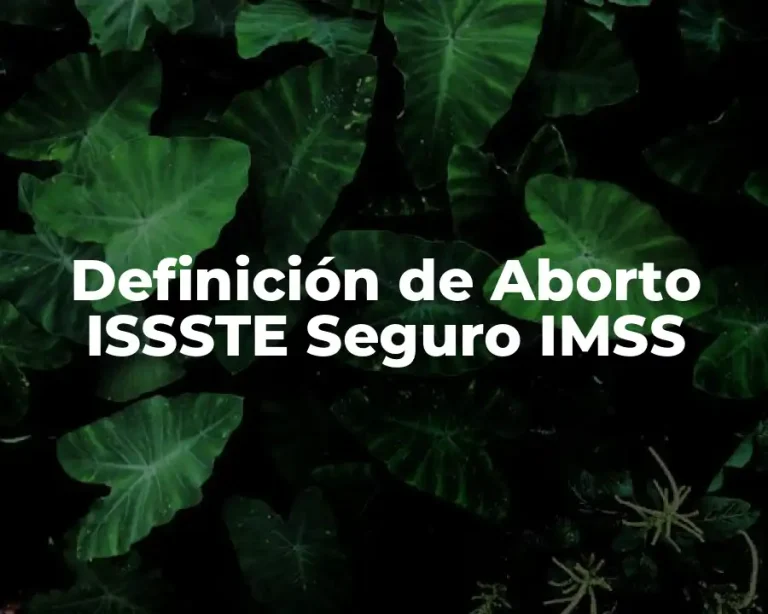 Definición de Aborto ISSSTE Seguro IMSS