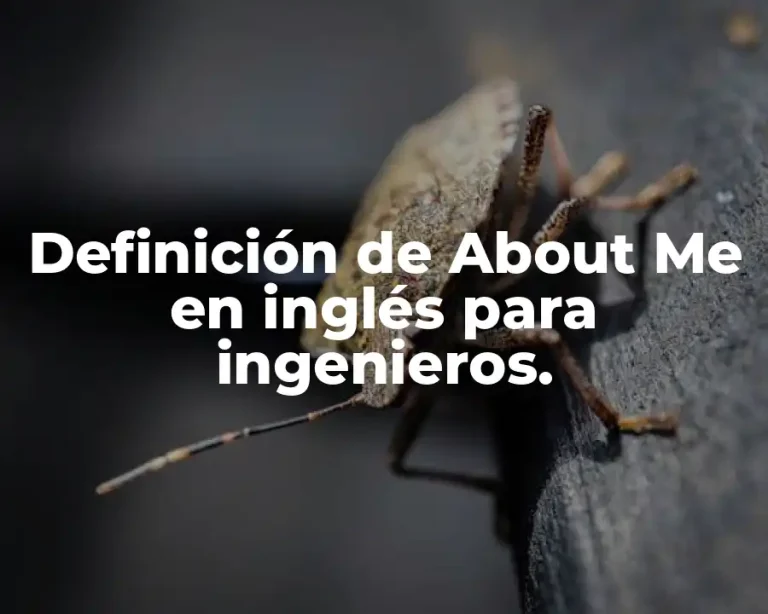 Definición de About Me en inglés para ingenieros.