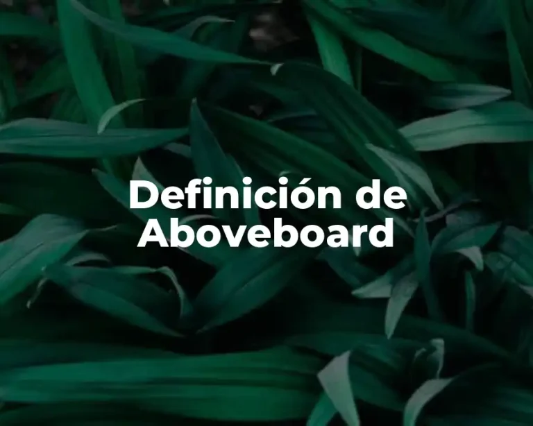 Definición de Aboveboard
