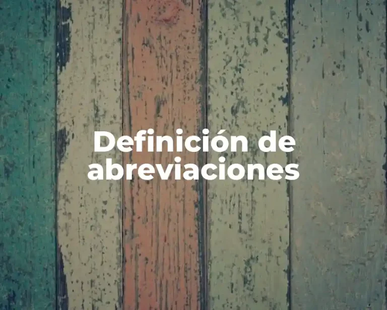 Definición de abreviaciones