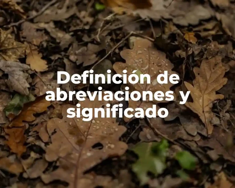 Definición de abreviaciones y significado