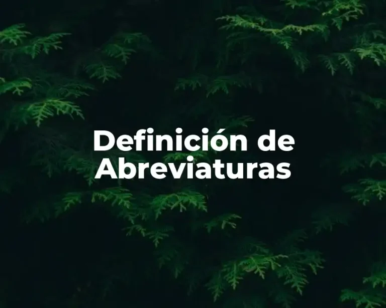 Definición de Abreviaturas