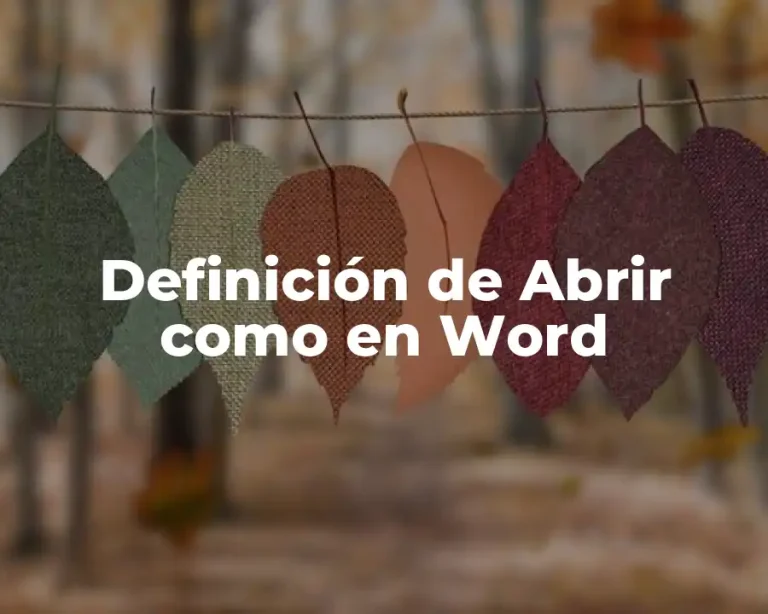 Definición de Abrir como en Word