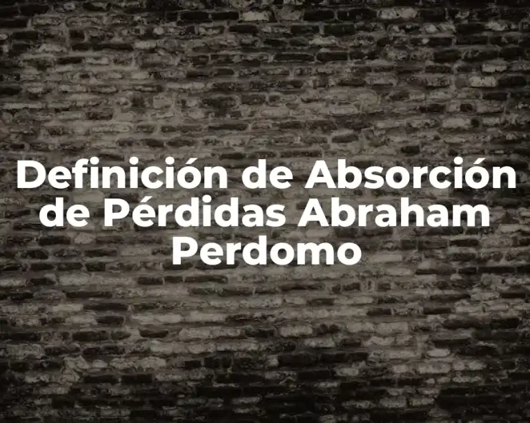 Definición de Absorción de Pérdidas Abraham Perdomo