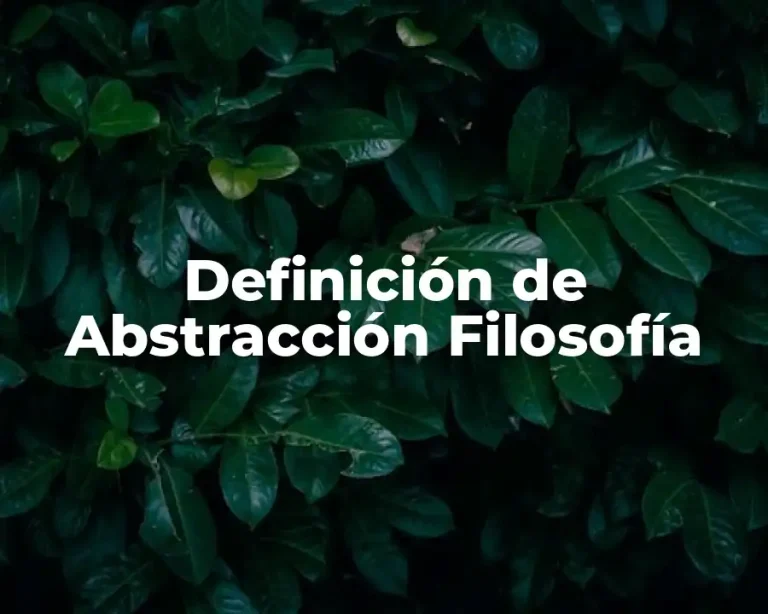 Definición de Abstracción Filosofía